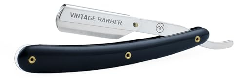 Cut Throat Barber Razors Professional Quality Straight Edge Razor for Moustache & Beard Shaving Stainless Steel VINTAGE BARBER LONDON