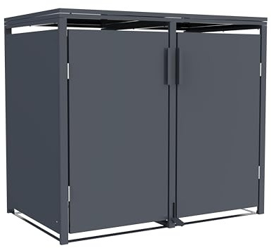 Mülltonnenbox Anthrazit für 2 Mülltonnen 120 und 240 Liter