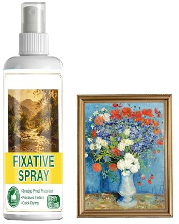 Xvilmaun Fissativo Spray per Arte - 100ml Spray a Rapida Asciugatura Antisbavatura,Fissativo per Pastelli a Olio - Per Pittura, Artigianato, Arte, Carta da Parati, Acrilici, Guazzo, Carboncino, Oli