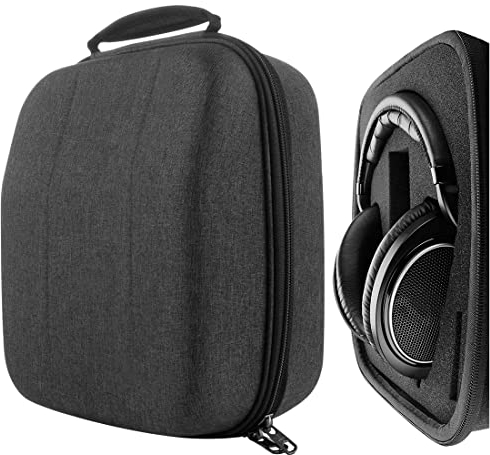 Geekria Shield Case for Large-Sized Over-Ear Headphones, Compatible with Sennheiser HD660s 2, HD599, Replacement Protective Hard Shell Travel Carrying Bag with Cable Storage (Dark Grey)