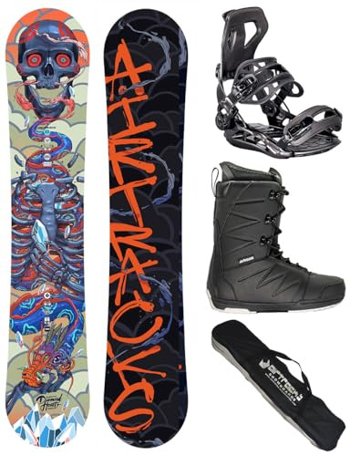 Airtracks Snowboard Set Tavola Diamond Heart Carbon Wide Hybrid Rocker Uomo 150 - Attacchi Master - Scarponi Star Black 40 - SB Bag