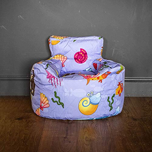 HomeZone® Washable Kids Beanbag Toddler Chair Cover Only for Indoor Outdoor Beanbag Chairs for Kids Bean Bag Chair for Girls Bedroom Decor Waterproof Garden Soft Toy Storage Beanbags for Children