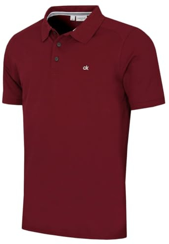 Calvin Klein Polotröja i bomull slät med monogram logotyp herrpolotröja (1 pack), Burgundy, M