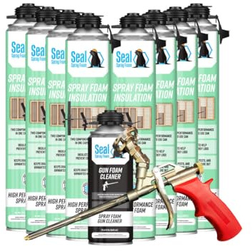 Seal High-Performance Closed Cell Insulating Foam Can Kit w/ Angled Gun Applicator and Cleaner (200 Board FT-8 Cans)