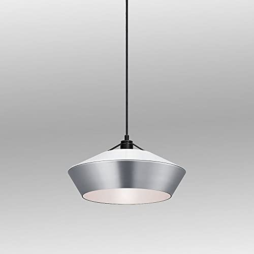 s.LUCE pro LED Pendellampe SkaDa Pendelleuchte Hängelampe, Größe:Ø 40cm, Schirm Flach:Weiß, Schirm Hoch:Aluminium