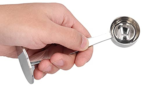 Cucchiaio di misurazione del caffè, 2 in 1 cucchiaio da caffè in acciaio inossidabile cucchiaio da tavola per espresso e cucchiaio di misura del tè a martello per caffè in polvere per il caffè di casa