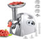 VNIMTI Meat Grinder Electric, 2800W Meat Mincer Machine, Stainless Steel Food Grinder Sausage Maker with 3 Cutting Plates, Sausage Stuffer Tube & Kubbe Kit for Home Kitchen Use (Handle - White)