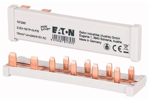 EATON 191245 - BARRETTE DE PONTAGE HORIZONTALE - GRIS - 16 MM² - 63 A - 6 Modules - DISJONCTEURS PH/N (Z-SV-16/1P+N-F/6)