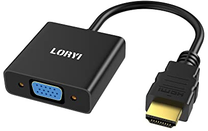 Adaptateur HDMI vers VGA, adaptateur HDMI mâle vers VGA femelle, 1080P @ 60 Hz, compatible pour ordinateur, ordinateur de bureau, ordinateur portable, PC, moniteur, projecteur, HDTV, Chromebook, Raspb