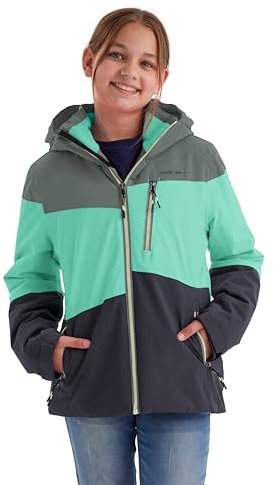 killtec Mädchen Funktionsjacke mit Kapuze und Schneefang/Outdoorjacke ist wasserdicht KOW 170 GRLS JCKT, dunkel peppermint, 116, 40927-000
