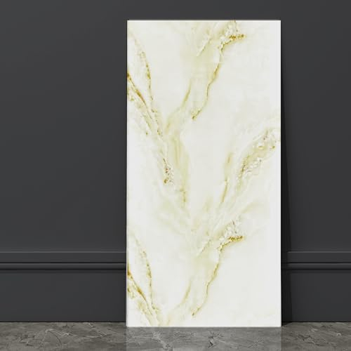 Grace Baltic Lot de 6 panneaux muraux autocollants, élastiques, 1,08 m², en PVC, aspect marbre, décoration murale, épaisseur 2 mm, blanc/marron