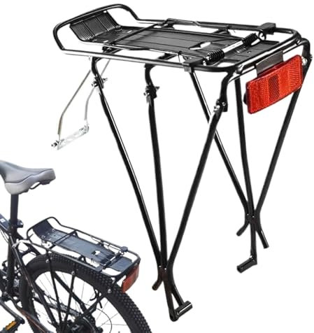 Fahrrad-Gepäckträger, Aluminiumlegierung, Gepäckträger, 24 cm, Schnellentriegelung, Gepäckständer mit Reflektor, robuster Gepäckträger, maximale Belastung 50 kg