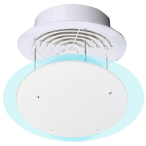 YCYRF Deflector de Aire Acondicionado para Unidades Centrales, Deflector de Ventilación de Techo Universal, Guía de Viento de Parabrisas Anti Soplado Directo, Redondo, Blanco(35cm/14in)