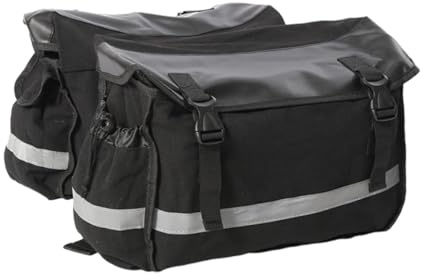 Baoblaze Double Pannier, Bike Pannier, Large Capacity, Versatile, Saddle Bag, Rear Bike Rack Bag for Shopping Travel, Black
