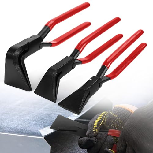 3 Piezas Juego de Alicates Doblar, 0°45°90°Alicates de Chapa, Doblar Chapas, Herramienta Portátil para Chapa Metálica, Ideal para Techadores, Carroceros, Construcción