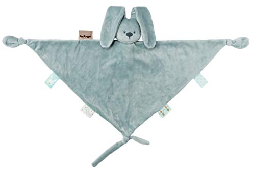 Nattou Großes Schnuffeltuch Hase Lapidou, Wegbegleiter ab der Geburt, 65 x 40 cm, Graugrün