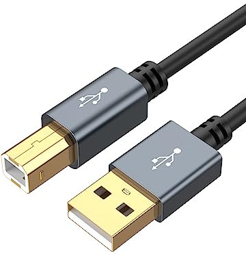 CableCreation USB Printer Cable 3M/9.8FT,USB 2.0 A Male to B Male Scanner Cord, USB MIDI Cable, Compatible with HP, Brother, Dell, Epson, Midi Keyboard, Instrument, Piano, Dac, Aluminium Case
