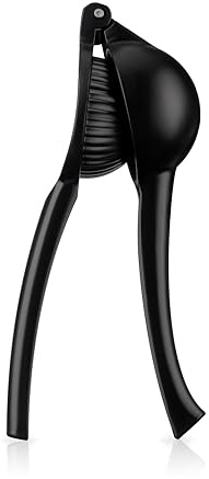Viski Black Citrus Press, Citrus Juicer, Lemon Squeezer for Cocktails, Bar Accessories, Matte Black Lime Juicer, Metal, Set of 1