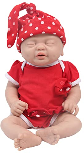 IVITA Cuerpo Completo Silicona Reborn Muñeca de Bebé Recién Nacido Muñeca de Bebé Abrir Boca Hecho a Mano Azul Ojos Suave Muñeca de Bebé Niña (WG1535-35cm-1604g-Mädchen)