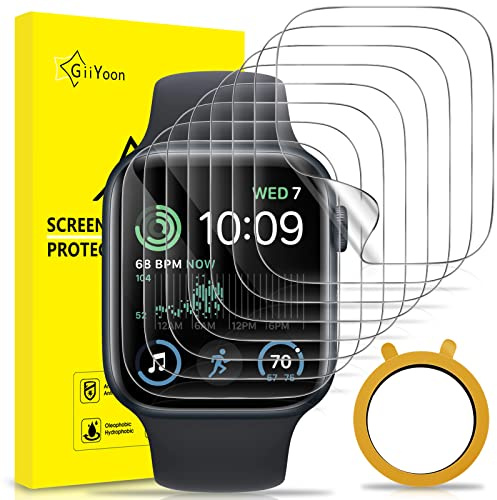 GiiYoon 8 stycken Skärmskydd för Apple Watch SE (2022/2020) /Series 6/5/4 40mm, Enkel och bubbelfri montering, Genomskinlig TPU skyddsfilm
