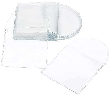 PATIKIL 2.6 x 2.6 Coin Sleeves Holders, 100 Pack Pocket Coin Flip Single Coin Protector Pouch for Coins Jewelry Small Items, Clear