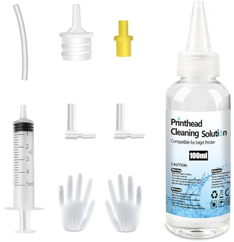 SHUOLEI Druckkopfreiniger Düsenreiniger zum Reinigen Druckkopf Reinigungsflüssigkeit für Aller Tintenstrahldrucker Epson Canon Brother HP Lexmark Kodak Samsung Flüssigdrucker Kopfreinigungsset 100ml