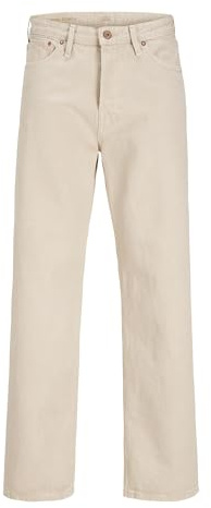 JACK & JONES Male Jeans da Uomo Loose Fit Stonewash | High Rise, Classic Closure | Confortevoli e durevoli, Raggio di Luna, 33W x 36L