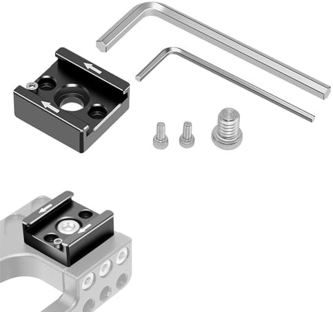 Cold Shoe Mount Adapter Adapter, Cold Shoe Adapter Mount, Kaltschuh Halterung Kaltschuh Adapter mit 1/4 Gewindede, Blitzschuh-Halterung für Kamera Cage, LED Licht, Flash, Monitor Camcorder DSLR