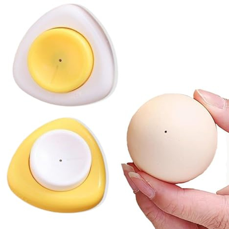 BCHKO 2 pcs Perforateur à Œufs, Pique-Œufs en Acier Inoxydable, Coupe pour Œufs Durs, Accessoire de Cuisine avec Fixation Magnétique pour Porte de Réfrigérateur