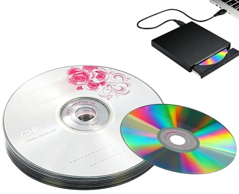 Ouitble CD R Dischi Vergini 52X 730 MB Disco Registrabile CD Vergini per la memorizzazione di Immagini digitali Dati Musicali (10 Pezzi)