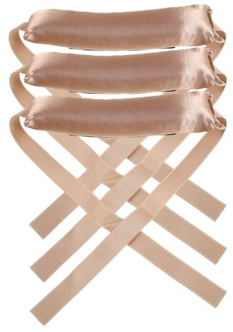 Cabilock Lot de 3 Bigoudis sans Chaleur pour Cheveux Longs, Rubans Épaissis Dorés, Boucles Naturelles Pendant la Nuit, Bigoudis Doux sans Abîmer, Outils de Coiffure Doux pour