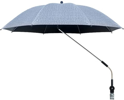 Paraguas Con Clip Para Cochecito - Parasol Extra Grande SPF 50+, Abrazadera Ajustable | Paraguas Giratorio Impermeable De 360° Para Cochecito, Carrito, Bicicleta, Silla De Ruedas, Silla De Playa, Prot