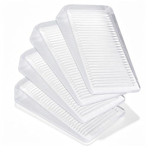 4 fermaporta in plastica, cunei per finestre, piastre di compensazione per bagno, porta del balcone, livellare tavoli irregolari, gambe del comò e altri mobili (trasparenti)