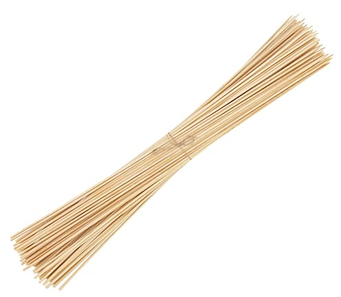 BambooMN Premium 30 tum (0,8 m) 5 mm tjocka säkra extra långa mångsidiga Marshmallow S'Mores rostning bambupinnar spett, 100 stycken perfekt för camping eller utomhusfest, trädgårdsstavar