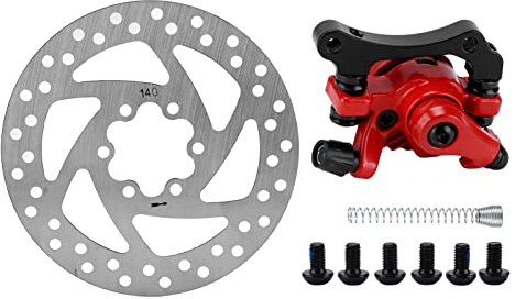 Akozon 140 Mm Bromsskivsoksats Bromsok + Bromsskiva + 6 * Fästskruv+ Fjäder 6-håls Slitstyrka i Aluminiumlegering För Elektrisk Skoter