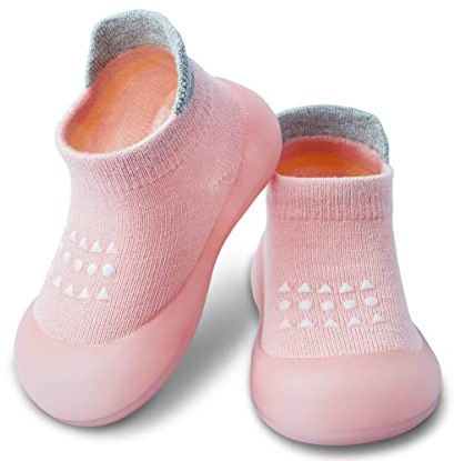 Dookeh Baby Sock Shoes (A3-Pink, 18-24 Months, EU Size 22, Factory Size_Printed on Shoes 24/25)