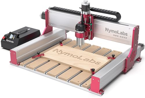 NymoLabs NBS-6040 CNC Router Machine with Custom-Made 710W 7000-30000 RPM Trim Router Spindle & ER-11 Collet, Linear Rails & Ball Screws on 3-axis, Engraving for Wood Acrylic Aluminum