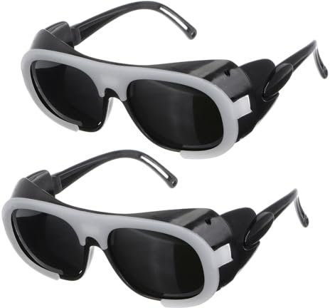 Uxcell 2pcs Protection Welding Glasses with Polycarbonate Black Lens Safety Goggles