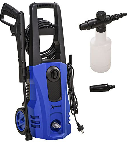 DURHAND 1800W High Pressure Washer, 150 Bar Pressure, 510 L/h Flow, High-Performance Portable Power Washer Jet Wash Cleaner with 6M Hose, Snow Foam Bottle for Garden, Car, Furniture, Blue