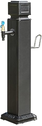 Freestanding Garden Water Column, Outdoor Patio Water Faucet Post/Courtyard Fountain Tap Pillar with Spout & Hose Rack, Anti-Freezing Retro Watering Irrigation Systems Stand (Color : Black d, Size (B