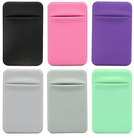 6 Pièces Porte-Carte De Téléphone Portable, Autocollant Arrière De Téléphone Portable Autocollant, Housse De Protection De Carte De Crédit Auto-Adhésive