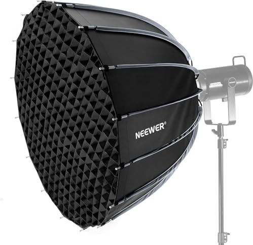 NEEWER BASICS Softbox Parabolico ad Attacco Bowens, 90cm Soft Box a Sgancio Rapido con Diffusore/Griglia/Borsa Compatibile con Godox Compatibile con Aputure 600d Luce per Foto Video da Studio, NS38P