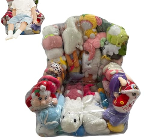 Sacco Porta Peluche Trasparente Impermeabile, Impermeabile in PVC Clear Bean Borse con Cerniera Riempibile, Borsa Organizzatrice Giocattoli per l'organizzazione di camere per Bambini, Sedia, Divano