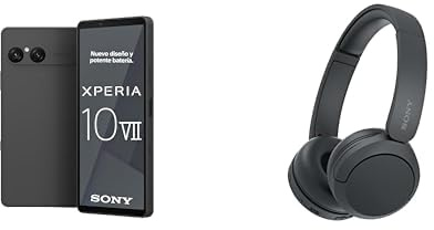 Sony Xperia 10 VII – 6.1 19.5:9 OLED display with 120 Hz, 5,000 mAh battery, 16 mm ultra-wide-angle lens, 3.5 mm audio jack, Android 15, IP65/68, Charcoal Black, + WHCH520