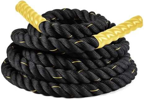Ultrasport Battle Rope, longueur de corde 9 mètres, diamètre 3,8 cm, corde d’entraînement de haute qualité pour l’endurance de force et le développement musculaire
