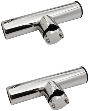 NEWFUN cañeros barco, soporte cañas de pescar, Portacañas marinos de acero inoxidable, clips portacañas marinos para uso en alta mar,cañeros de pesca, guías de 19 mm - 25 mm