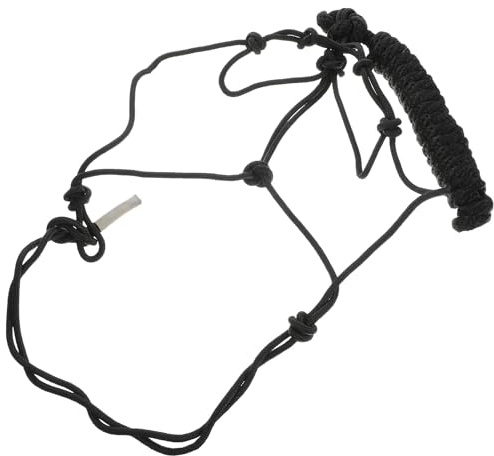 TOYANDONA Braided Rope Horse Halter Black Lightweight Knot Halter for Training and Riding Ring Use in Equestrian Sports