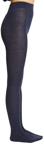 ESPRIT Femme Plain W Ti Coton Unis Collants, Bleu Navy Melange 6127-O, 40-42 EU