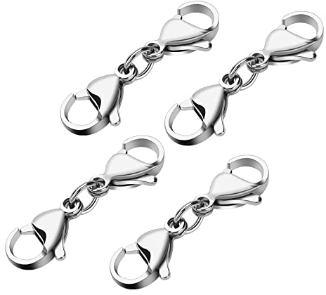 ASTER 4 chiusure a doppia testa a artiglio, chiusura per braccialetti/catene, chiusura a doppio moschettone, prolunga catena per gioielli fai da te