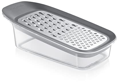 Tescoma 428696 Grattugia per Formaggio con Contenitore, Combinata, Grana Grossolana e Fine, Acciaio Inossidabile, linea GrandCHEF